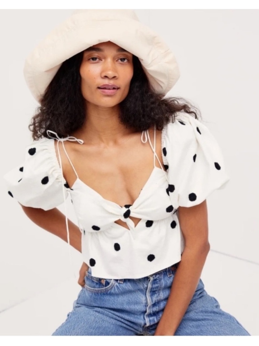 For Love and Lemons Polka Dot Abigail Top